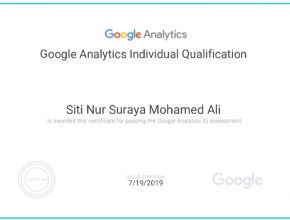 Certificate Google Analytics